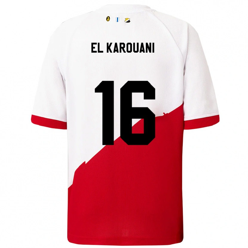 Danxen Niño Camiseta Souffian El Karouani #16 Blanco Rojo 1ª Equipación 2025/26 La Camisa México