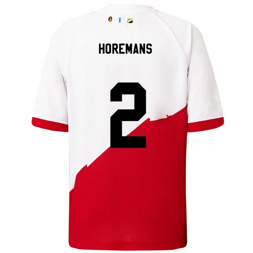 Danxen Niño Camiseta Siebe Horemans #2 Blanco Rojo 1ª Equipación 2025/26 La Camisa México