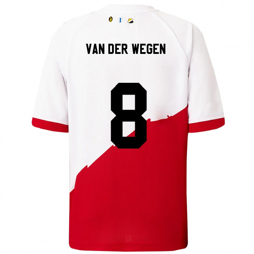 Danxen Niño Camiseta Sil Van Der Wegen #8 Blanco Rojo 1ª Equipación 2025/26 La Camisa México