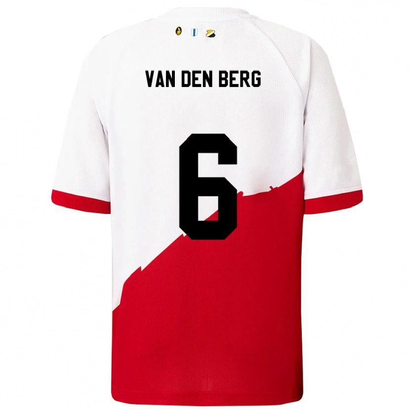 Danxen Niño Camiseta Davy Van Den Berg #6 Blanco Rojo 1ª Equipación 2025/26 La Camisa México