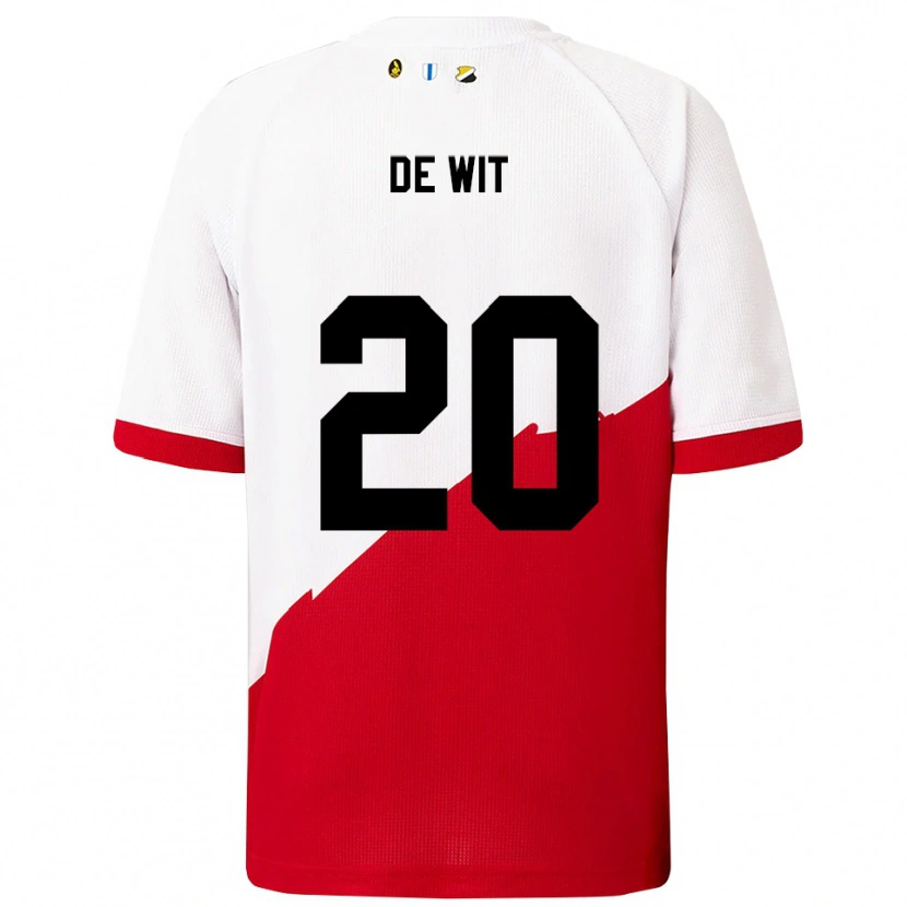 Danxen Niño Camiseta Dani De Wit #20 Blanco Rojo 1ª Equipación 2025/26 La Camisa México