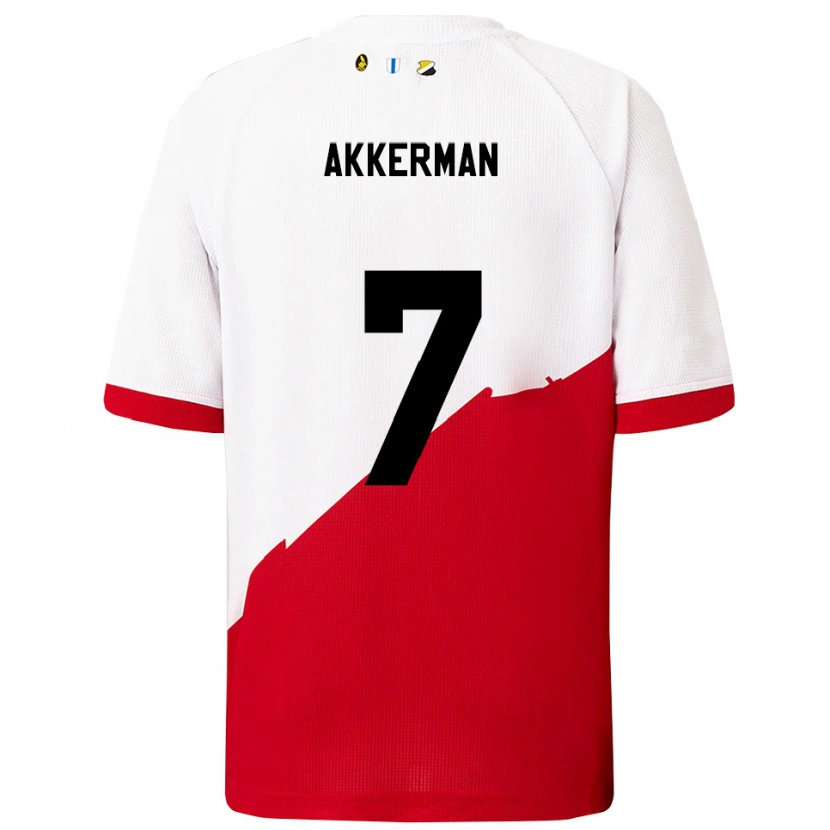 Danxen Niño Camiseta Mees Akkerman #7 Blanco Rojo 1ª Equipación 2025/26 La Camisa México