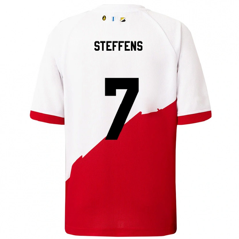 Danxen Niño Camiseta Servahterio Steffens #7 Blanco Rojo 1ª Equipación 2025/26 La Camisa México