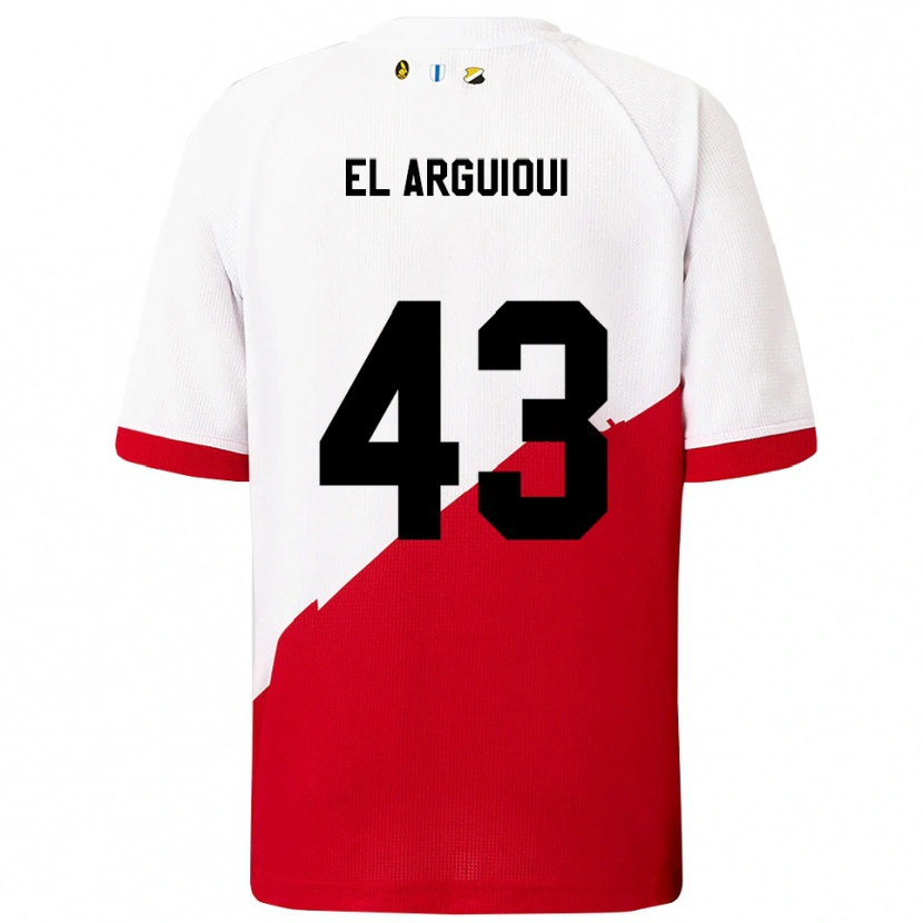 Danxen Niño Camiseta Rafik El Arguioui #43 Blanco Rojo 1ª Equipación 2025/26 La Camisa México