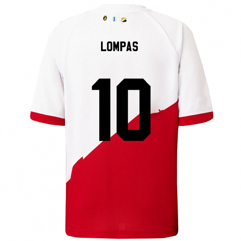Danxen Niño Camiseta Maximos Lompas #10 Blanco Rojo 1ª Equipación 2025/26 La Camisa México