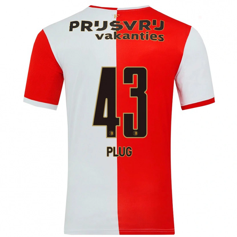 Danxen Niño Camiseta Jan Plug #43 Rojo Blanco 1ª Equipación 2025/26 La Camisa México