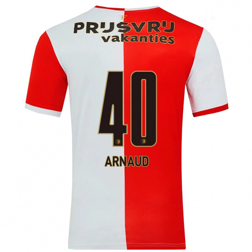 Danxen Niño Camiseta Lugene Arnaud #40 Rojo Blanco 1ª Equipación 2025/26 La Camisa México