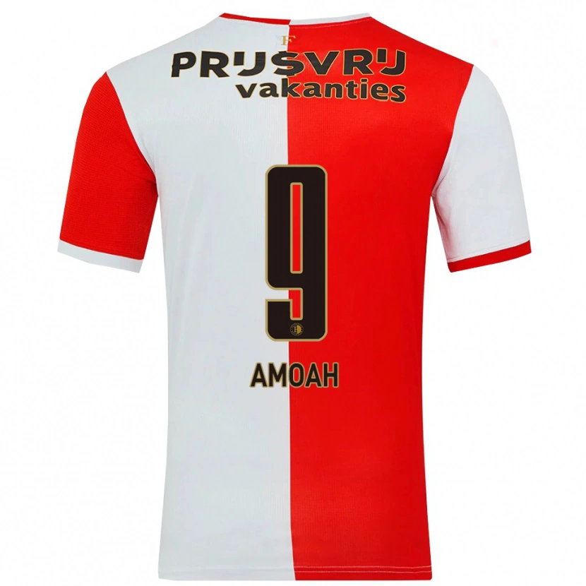 Danxen Niño Camiseta Matthew Amoah #9 Rojo Blanco 1ª Equipación 2025/26 La Camisa México