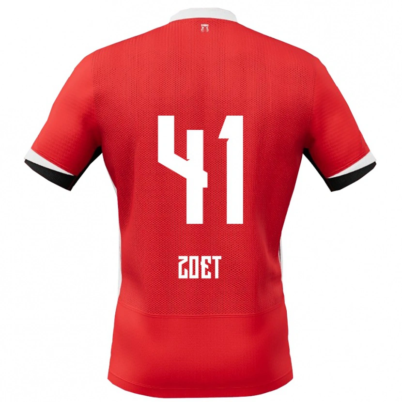 Danxen Niño Camiseta Jeroen Zoet #41 Rojo Blanco 1ª Equipación 2025/26 La Camisa México
