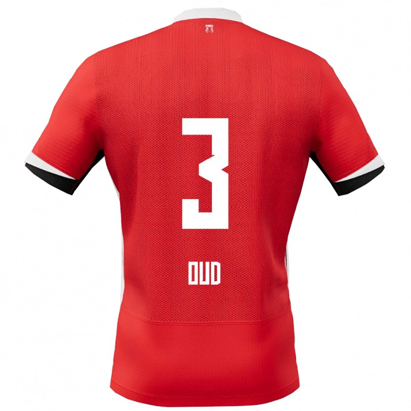 Danxen Niño Camiseta Joeri Oud #3 Rojo Blanco 1ª Equipación 2025/26 La Camisa México