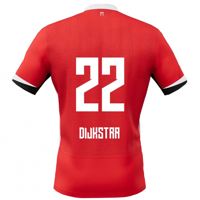 Danxen Niño Camiseta Elijah Dijkstra #22 Rojo Blanco 1ª Equipación 2025/26 La Camisa México