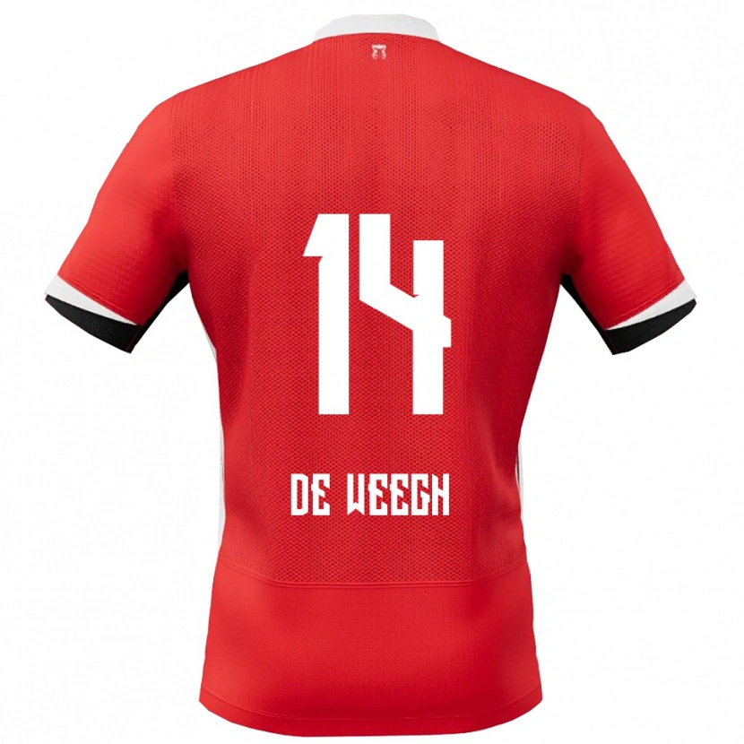 Danxen Niño Camiseta Bo Op De Weegh #14 Rojo Blanco 1ª Equipación 2025/26 La Camisa México