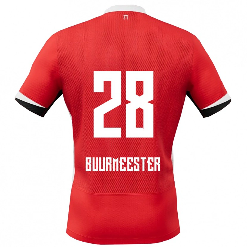 Danxen Niño Camiseta Zico Buurmeester #28 Rojo Blanco 1ª Equipación 2025/26 La Camisa México
