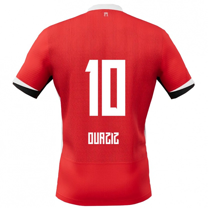 Danxen Niño Camiseta Adam Ouaziz #10 Rojo Blanco 1ª Equipación 2025/26 La Camisa México