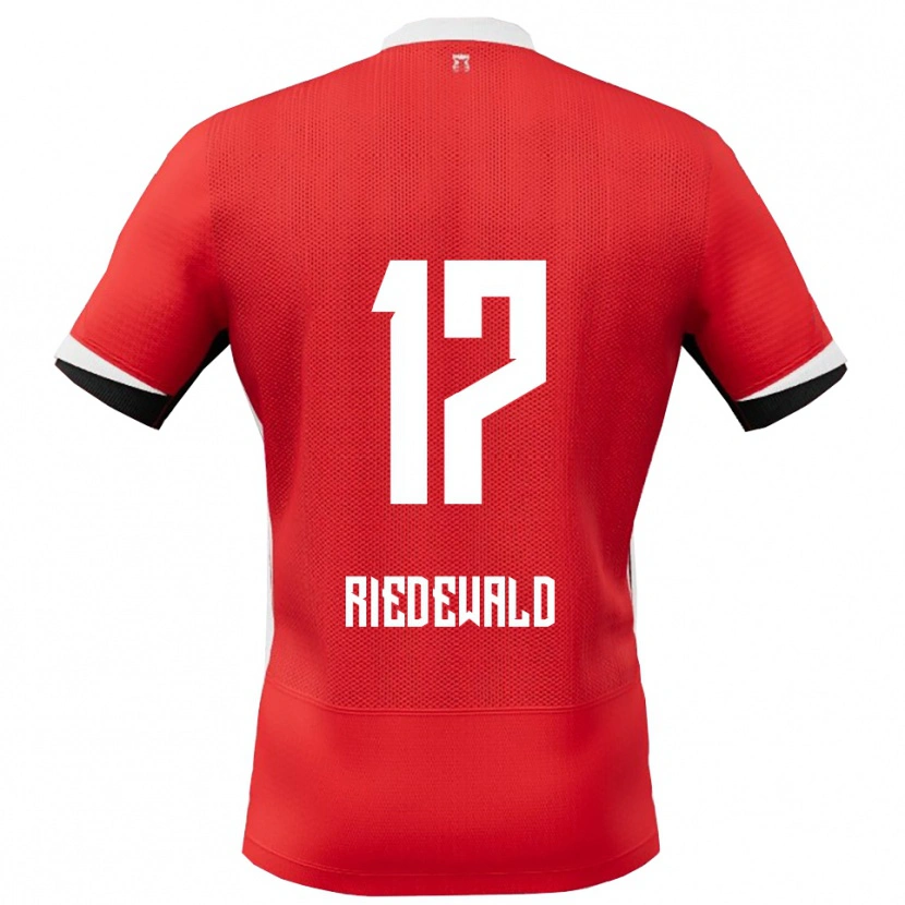 Danxen Niño Camiseta Kenzo Riedewald #17 Rojo Blanco 1ª Equipación 2025/26 La Camisa México