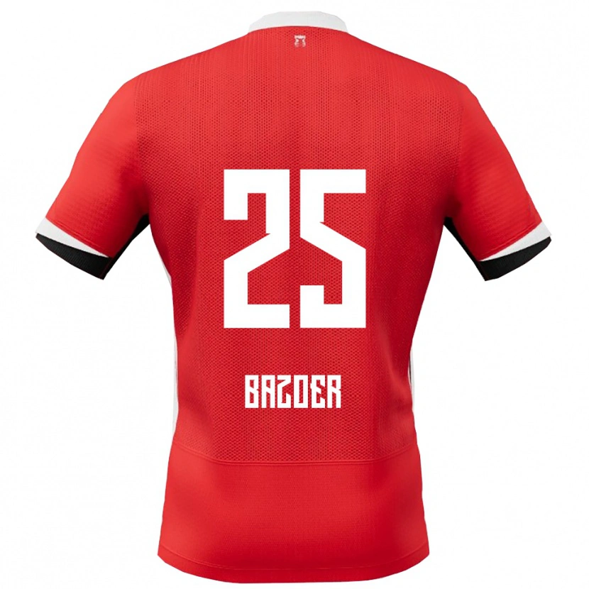 Danxen Niño Camiseta Riechedly Bazoer #25 Rojo Blanco 1ª Equipación 2025/26 La Camisa México