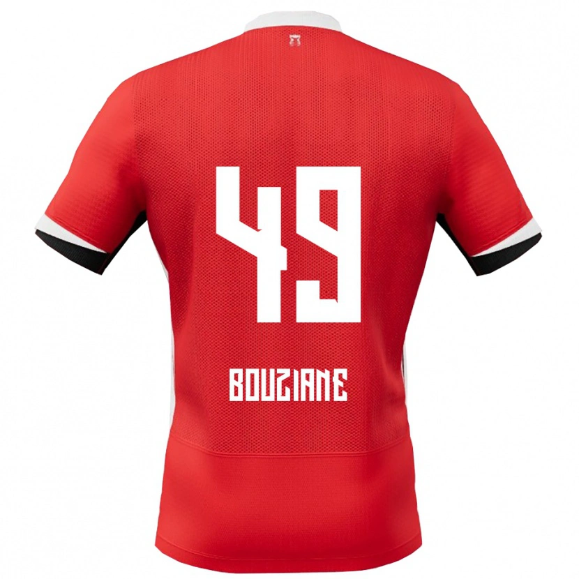 Danxen Niño Camiseta Wassim Bouziane #49 Rojo Blanco 1ª Equipación 2025/26 La Camisa México
