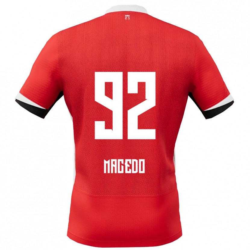 Danxen Niño Camiseta Rodrigo Macedo #92 Rojo Blanco 1ª Equipación 2025/26 La Camisa México