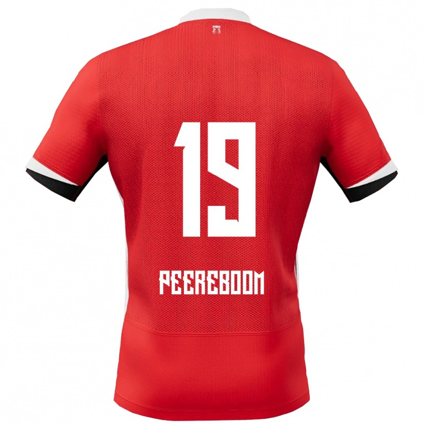 Danxen Niño Camiseta Sanne Peereboom #19 Rojo Blanco 1ª Equipación 2025/26 La Camisa México