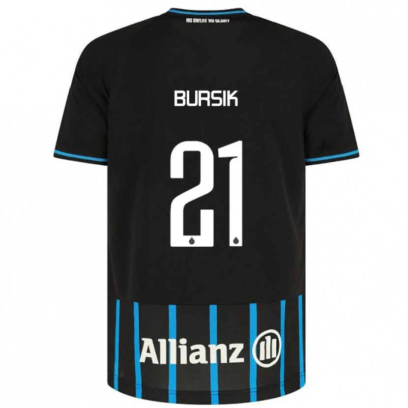 Danxen Niño Camiseta Josef Bursik #21 Negro Azul 1ª Equipación 2025/26 La Camisa México