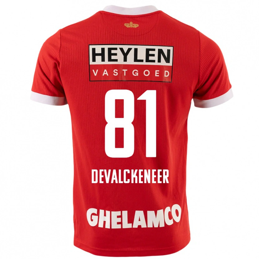 Danxen Niño Camiseta Niels Devalckeneer #81 Rojo Blanco 1ª Equipación 2025/26 La Camisa México