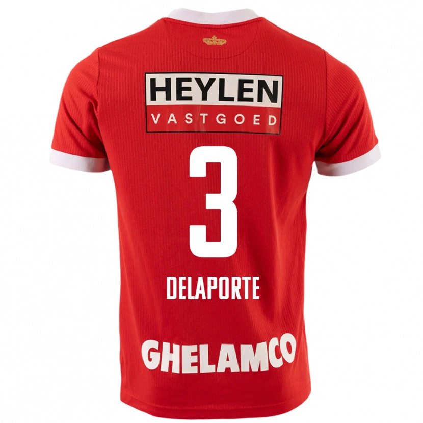 Danxen Niño Camiseta Kyano Delaporte #3 Rojo Blanco 1ª Equipación 2025/26 La Camisa México