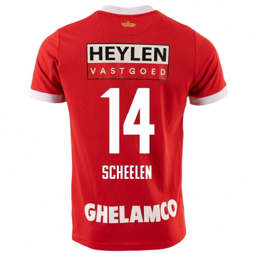 Danxen Niño Camiseta Thijme Scheelen #14 Rojo Blanco 1ª Equipación 2025/26 La Camisa México