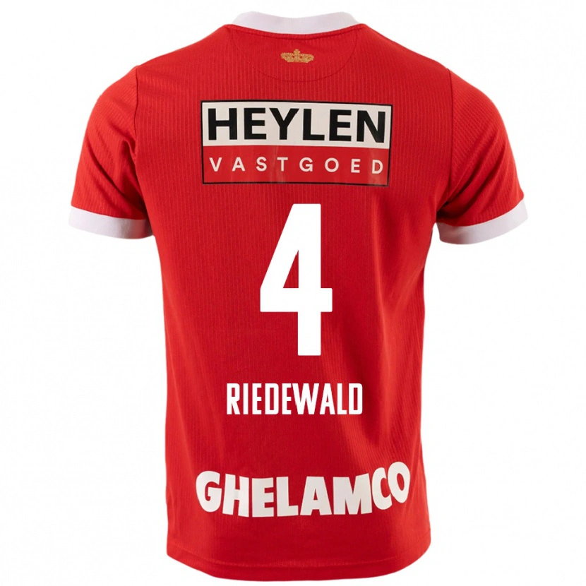 Danxen Niño Camiseta Jairo Riedewald #4 Rojo Blanco 1ª Equipación 2025/26 La Camisa México