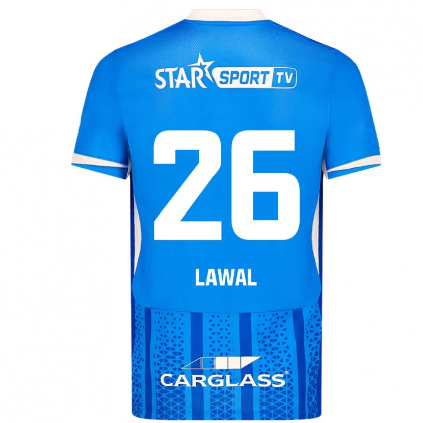 Danxen Niño Camiseta Tobias Lawal #26 Azul Blanco 1ª Equipación 2025/26 La Camisa México