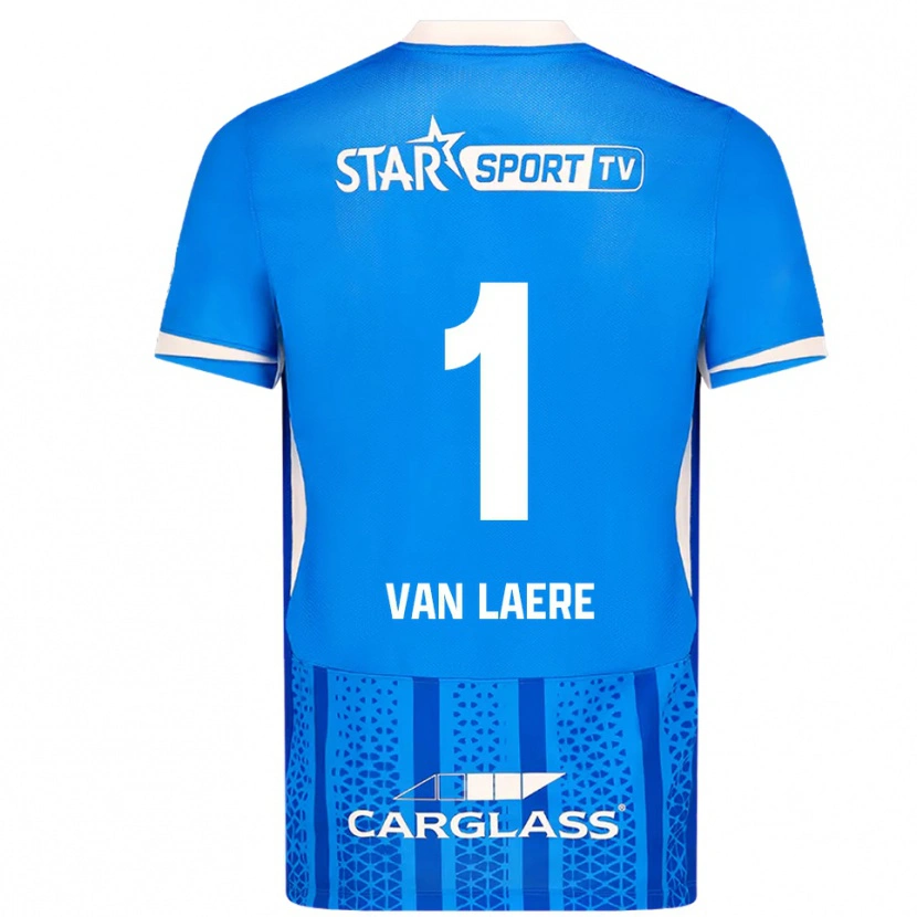 Danxen Niño Camiseta Daan Van Laere #1 Azul Blanco 1ª Equipación 2025/26 La Camisa México
