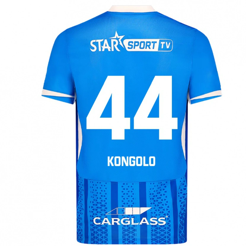 Danxen Niño Camiseta Josué Kongolo #44 Azul Blanco 1ª Equipación 2025/26 La Camisa México