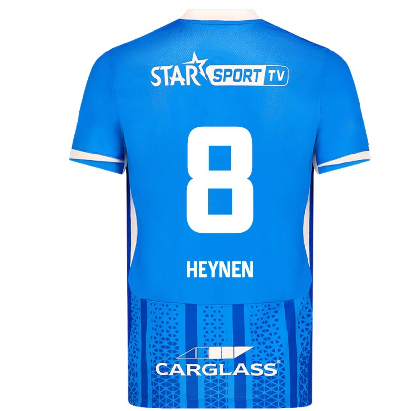 Danxen Niño Camiseta Bryan Heynen #8 Azul Blanco 1ª Equipación 2025/26 La Camisa México