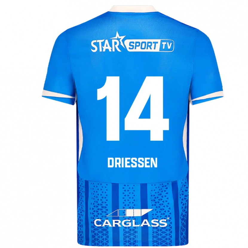 Danxen Niño Camiseta Jelle Driessen #14 Azul Blanco 1ª Equipación 2025/26 La Camisa México