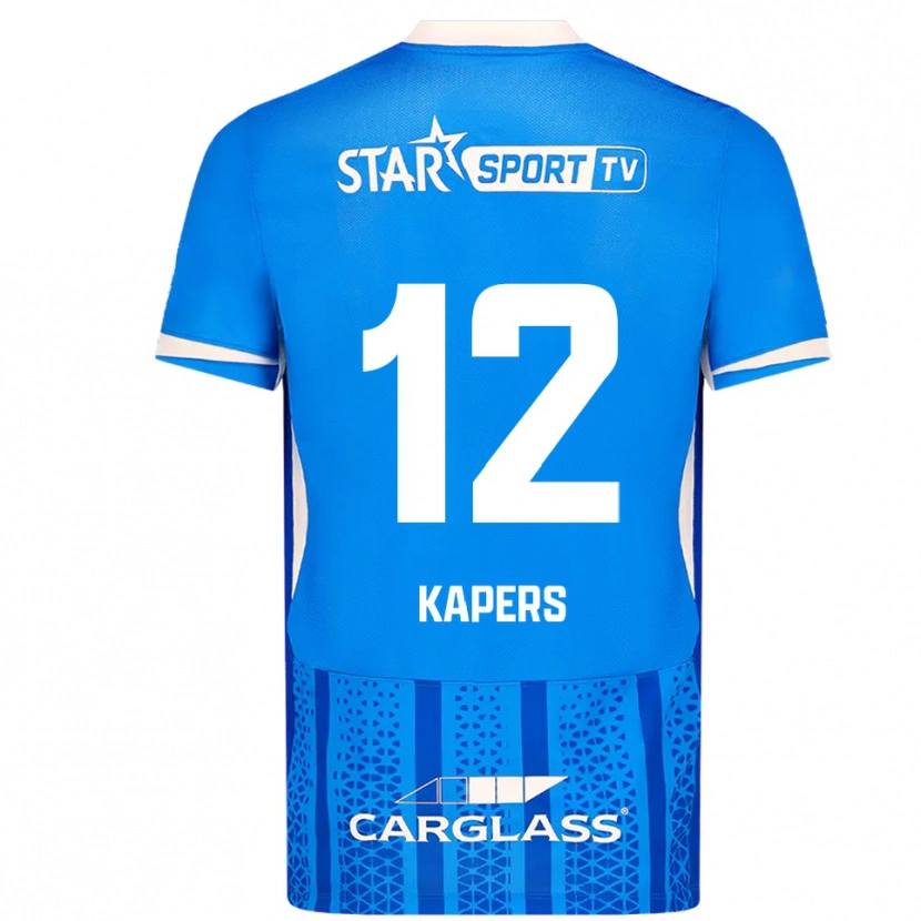 Danxen Niño Camiseta Wout Kapers #12 Azul Blanco 1ª Equipación 2025/26 La Camisa México