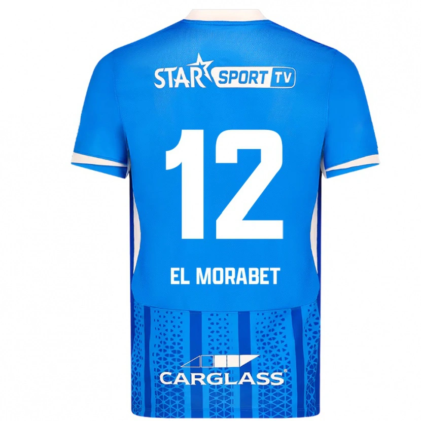 Danxen Niño Camiseta Sami El Morabet #12 Azul Blanco 1ª Equipación 2025/26 La Camisa México