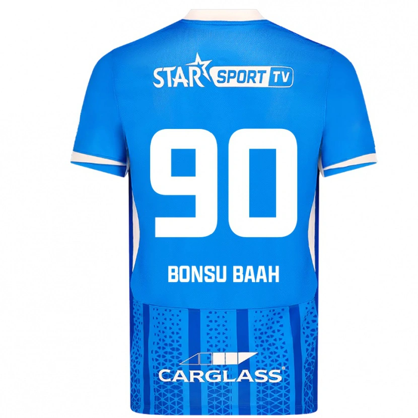 Danxen Niño Camiseta Christopher Bonsu Baah #90 Azul Blanco 1ª Equipación 2025/26 La Camisa México
