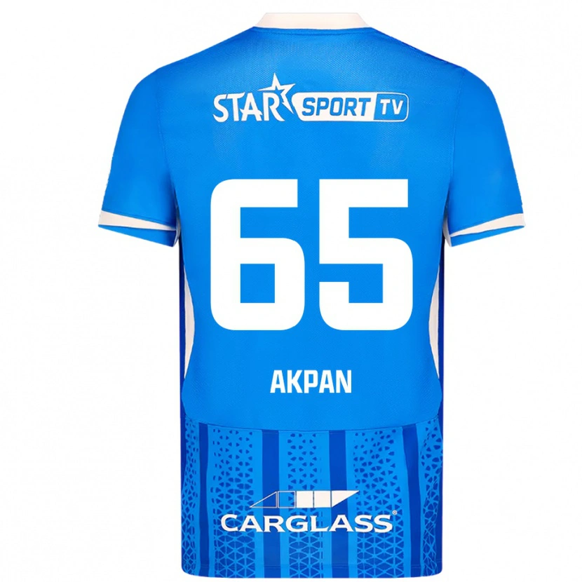 Danxen Niño Camiseta Christian Akpan #65 Azul Blanco 1ª Equipación 2025/26 La Camisa México
