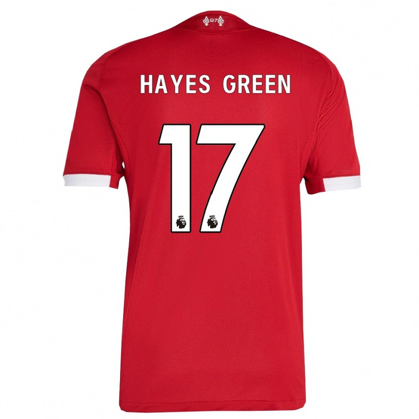 Danxen Niño Camiseta Charlie Hayes-Green #17 Rojo Blanco 1ª Equipación 2025/26 La Camisa México