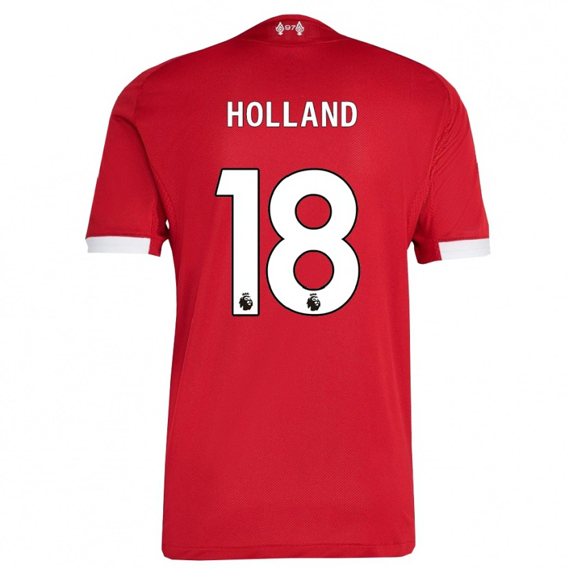 Danxen Niño Camiseta Ceri Holland #18 Rojo Blanco 1ª Equipación 2025/26 La Camisa México