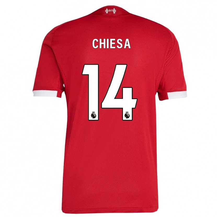 Danxen Niño Camiseta Federico Chiesa #14 Rojo Blanco 1ª Equipación 2025/26 La Camisa México