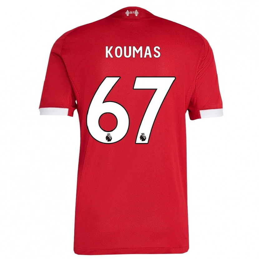 Danxen Niño Camiseta Lewis Koumas #67 Rojo Blanco 1ª Equipación 2025/26 La Camisa México