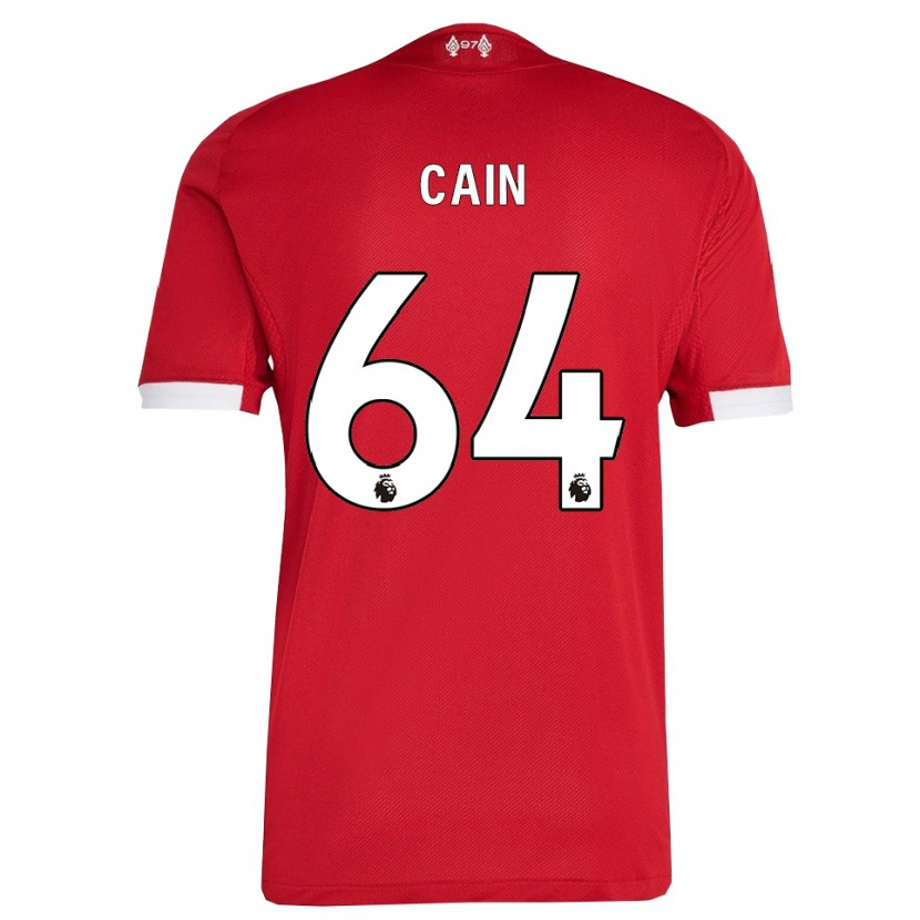 Danxen Niño Camiseta Jake Cain #64 Rojo Blanco 1ª Equipación 2025/26 La Camisa México