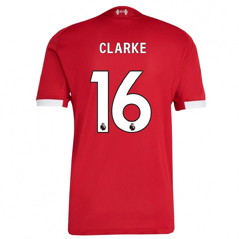 Danxen Niño Camiseta Lucas Clarke #16 Rojo Blanco 1ª Equipación 2025/26 La Camisa México