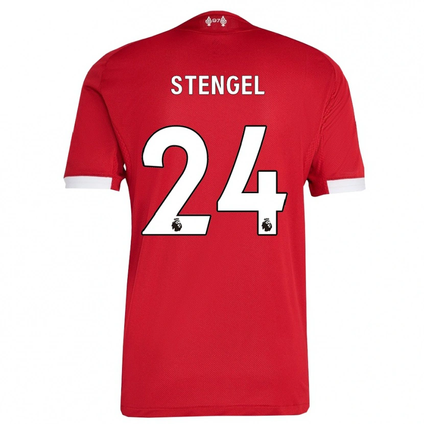 Danxen Niño Camiseta Katie Stengel #24 Rojo Blanco 1ª Equipación 2025/26 La Camisa México