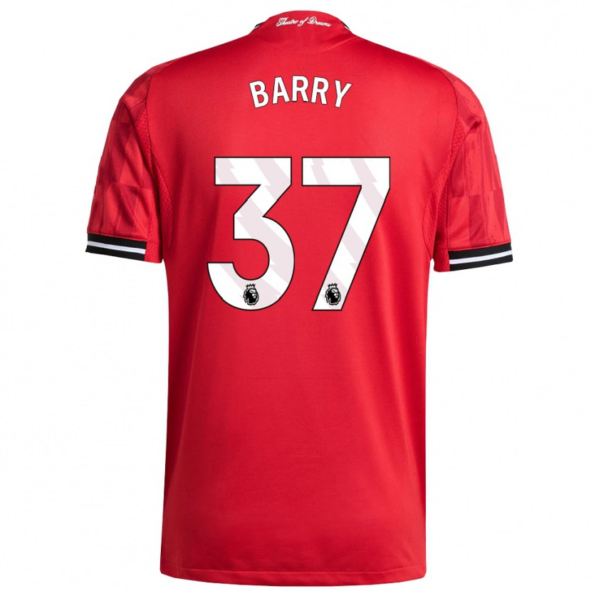 Danxen Niño Camiseta Keira Barry #37 Rojo Negro Blanco 1ª Equipación 2025/26 La Camisa México