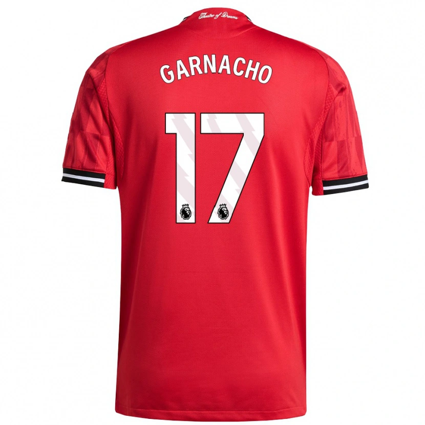 Danxen Niño Camiseta Alejandro Garnacho #17 Rojo Negro Blanco 1ª Equipación 2025/26 La Camisa México