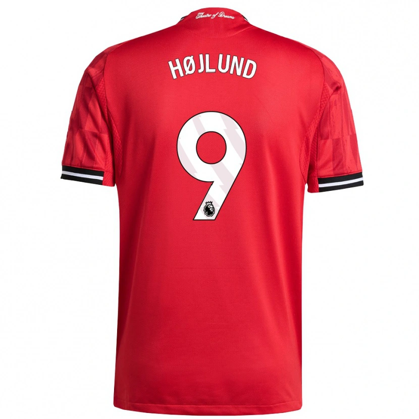 Danxen Niño Camiseta Rasmus Højlund #9 Rojo Negro Blanco 1ª Equipación 2025/26 La Camisa México