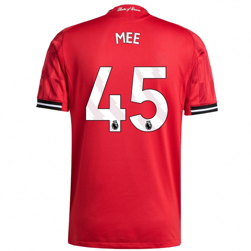 Danxen Niño Camiseta Dermot Mee #45 Rojo Negro Blanco 1ª Equipación 2025/26 La Camisa México