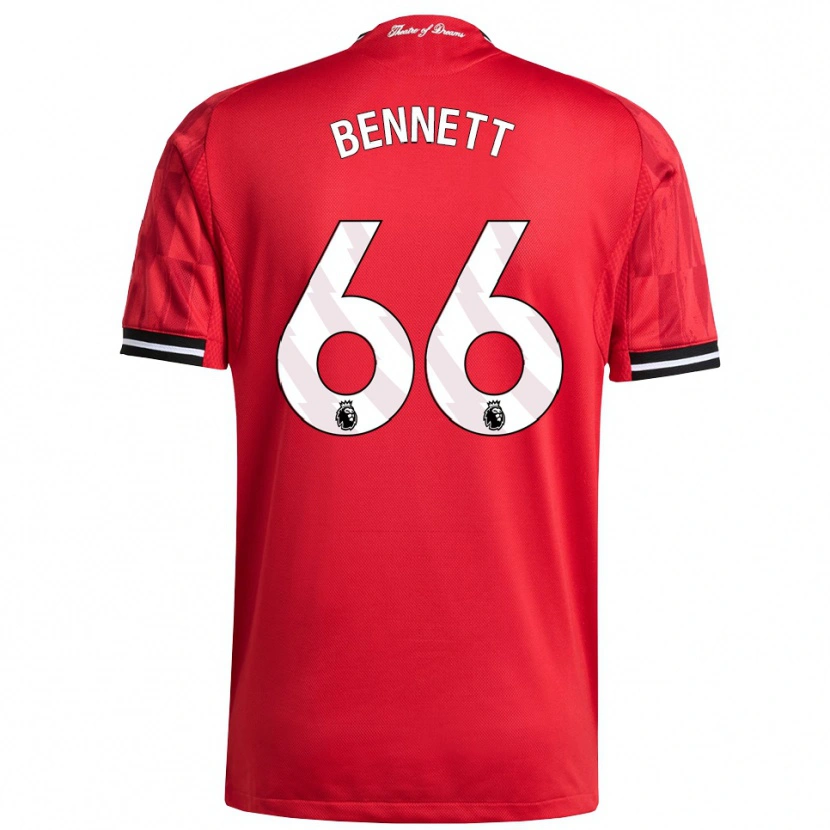 Danxen Niño Camiseta Rhys Bennett #66 Rojo Negro Blanco 1ª Equipación 2025/26 La Camisa México
