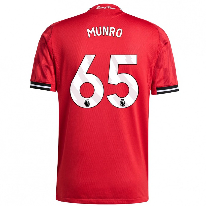 Danxen Niño Camiseta Reece Munro #65 Rojo Negro Blanco 1ª Equipación 2025/26 La Camisa México